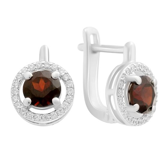Срібні сережки з гранатом 2.409ct