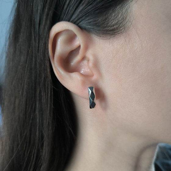 Silver earrings without stones