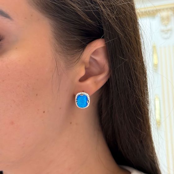 Silver earrings with opal 5.19ct
