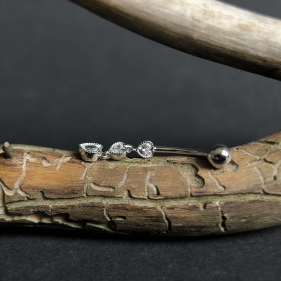 Серебряный пирсинг с фианитами