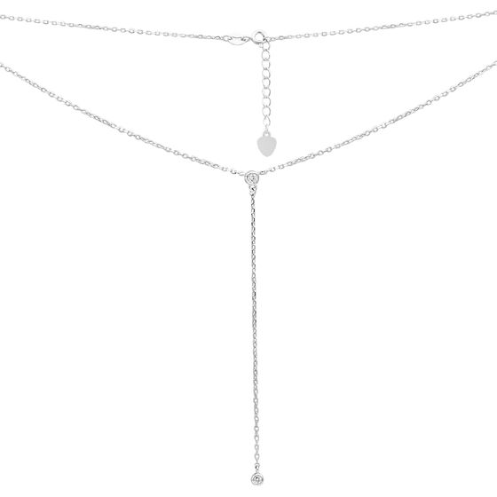 Silver necklace with phianites