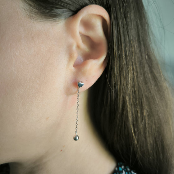 Silver earrings without stones