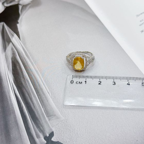 Срібна каблучка з цитрином nano 3.383ct