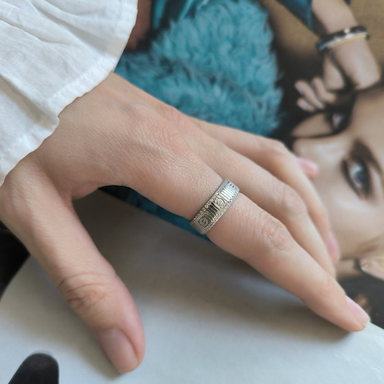 Silver ring with cubic zirconia