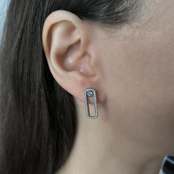 Срібні сережки з фіанітами