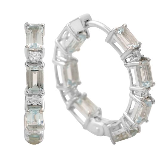 Срібні сережки з топазом, фіанітами