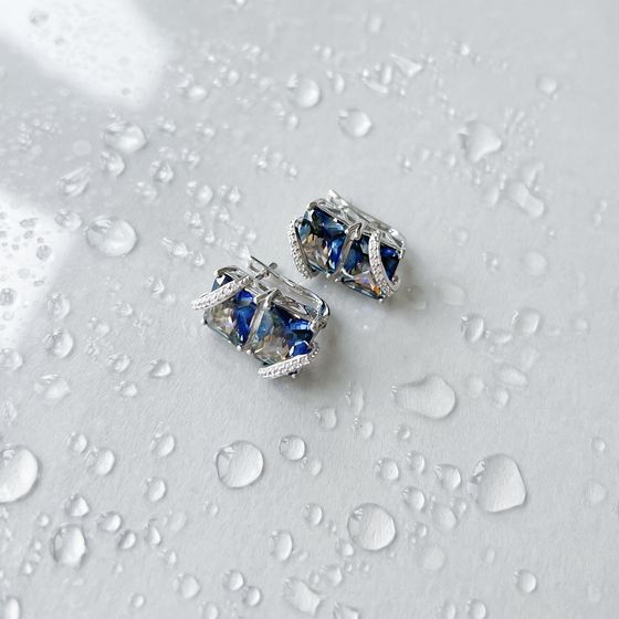 Срібні сережки з містик топазом 21.949ct