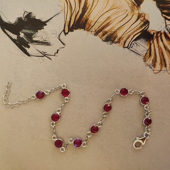 Срібний браслет з рубіном 7,116 карата