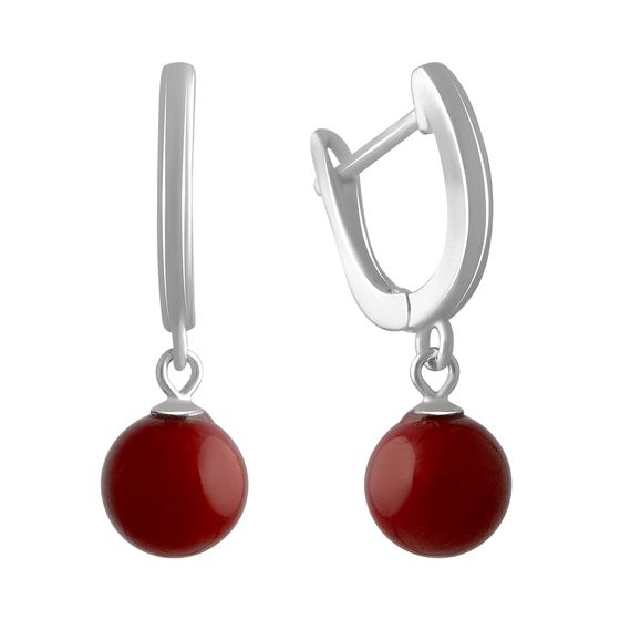 Silver earrings with coral