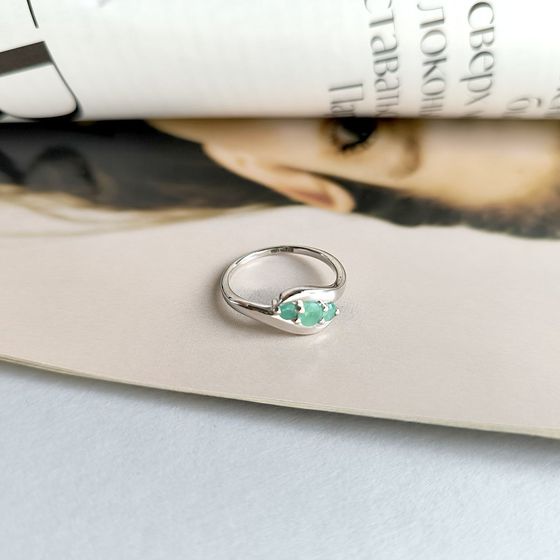 Срібна каблучка зі смарагдом 0.488ct