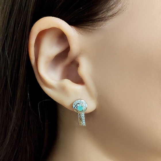 Срібні сережки зі смарагдом 0.19ct