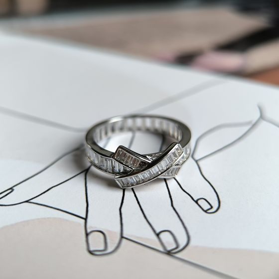 Silver Ring with Fianites