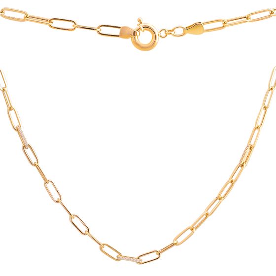 Sterling silver necklace with 0.48ct fianites