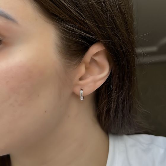 Silver earrings without stones