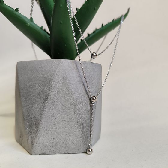 Silver necklace without stones