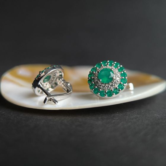 Срібні сережки з агатом 2.561ct