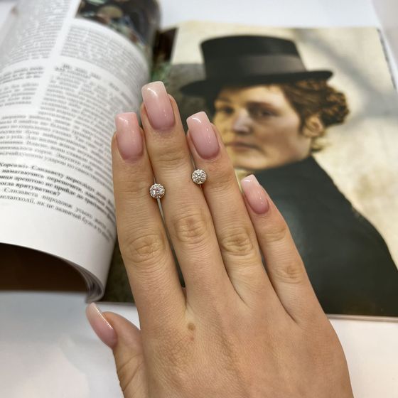 Срібні сережки з фіанітами