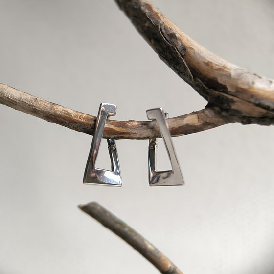 Silver earrings without stones