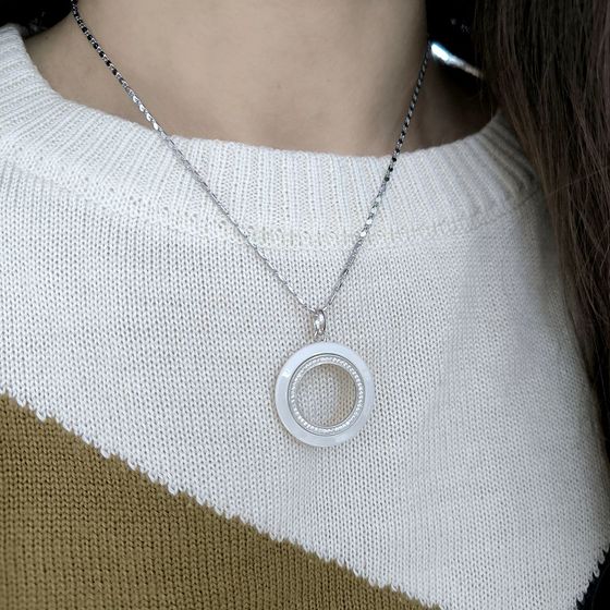 Серебряная подвеска с керамикой