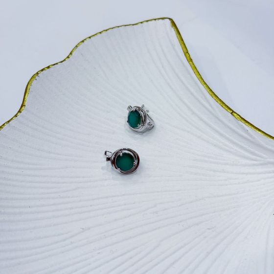 Срібні сережки з агатом 3.575ct