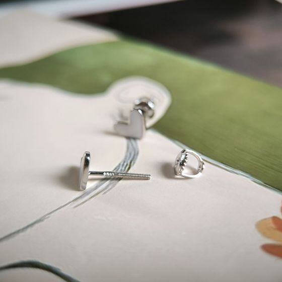 Срібні сережки з емаллю