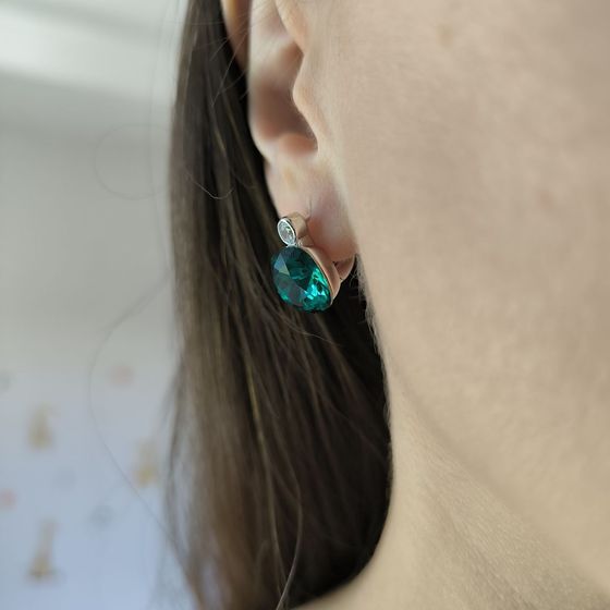 Срібні сережки з фіанітами