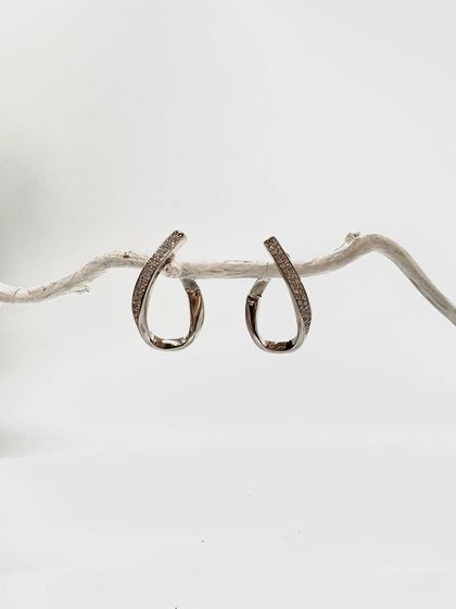 Срібні сережки з фіанітами