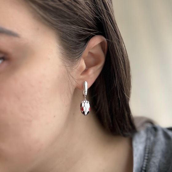 Срібні сережки з емаллю