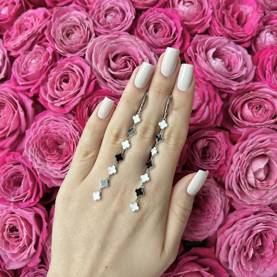 Срібні сережки з емаллю