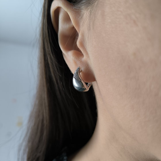 Срібні сережки з фіанітами 0.28ct