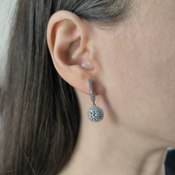 Silver earrings with cubic zirconia