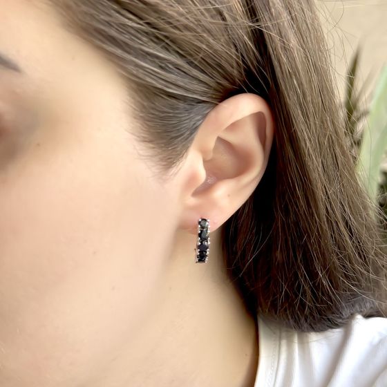 Серебряные серьги с сапфиром 3.544ct
