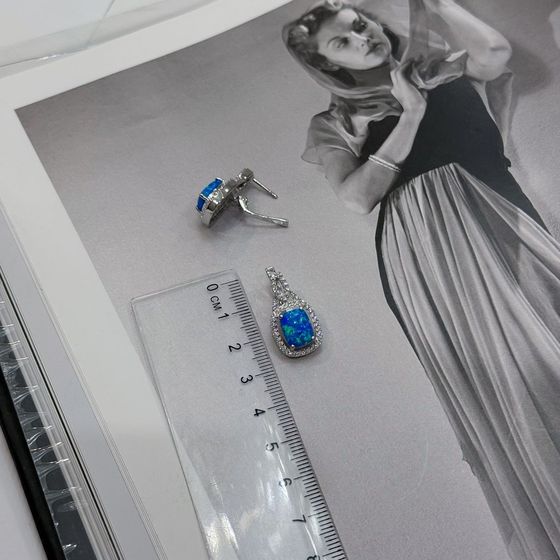 Silver earrings with opal 3.92ct