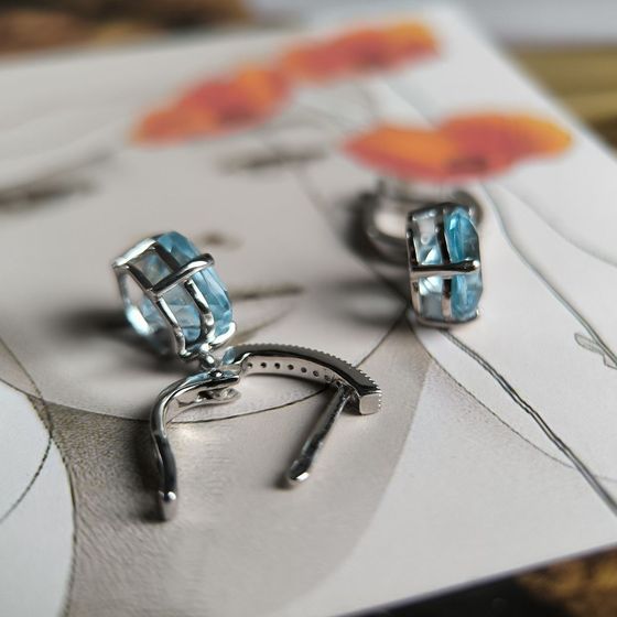 Серебряные серьги с топазом 10.683ct