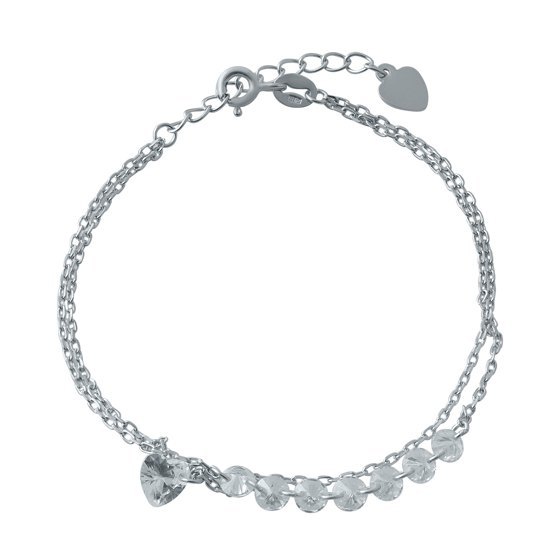 Silver bracelet with phianites