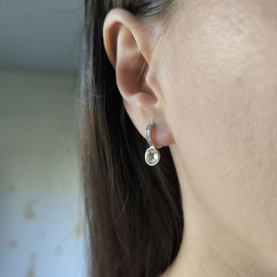 Срібні сережки з фіанітами