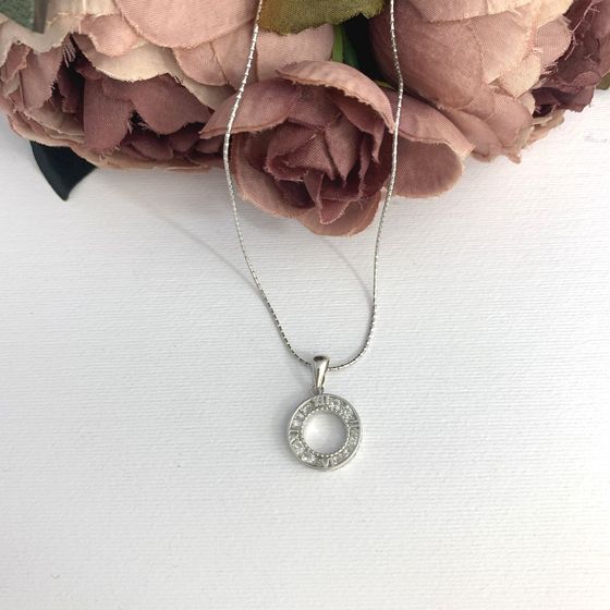 Срібна підвіска з фіанітами