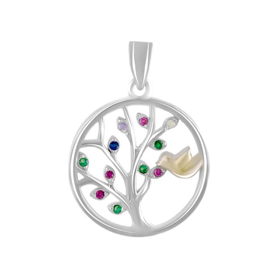 Silver pendant with phianites