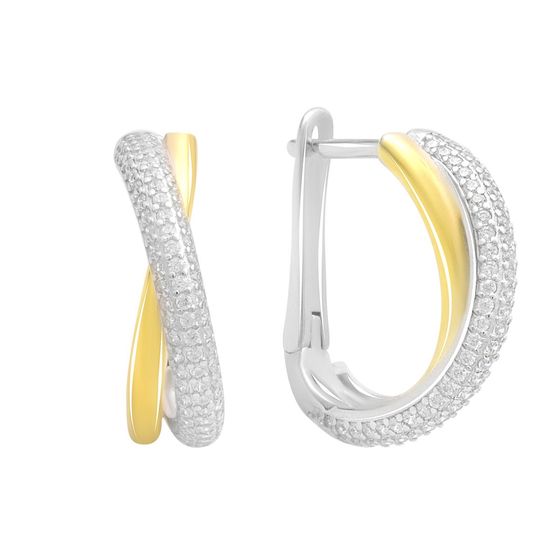 Срібні сережки з фіанітами