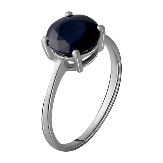Silver ring with a sapphire