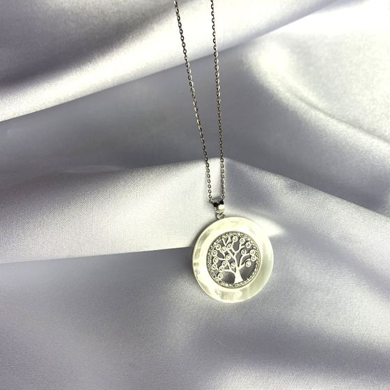 Срібна підвіска з перламутром