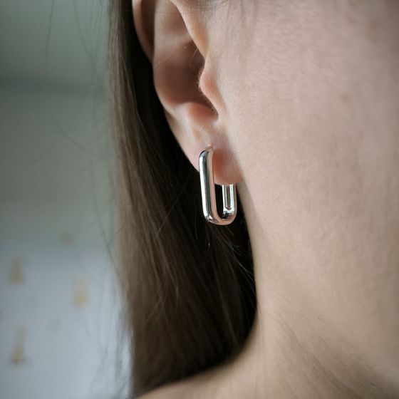 Silver earrings without stones