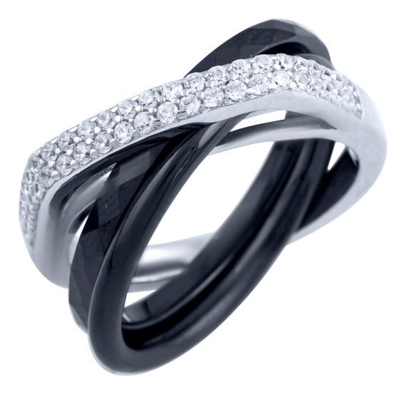 Silver ring with ceramics