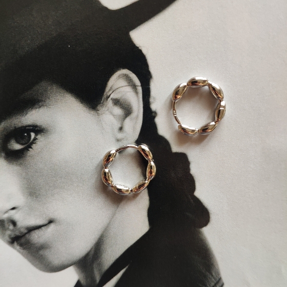Silver earrings without stones