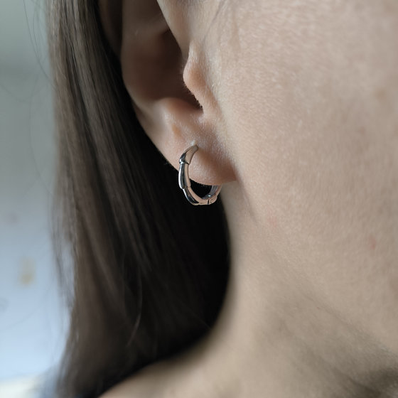 Silver earrings without stones