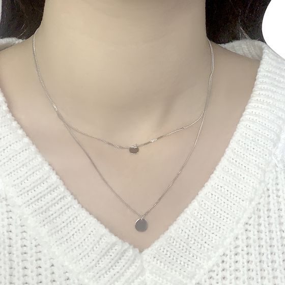 Silver necklace without stones