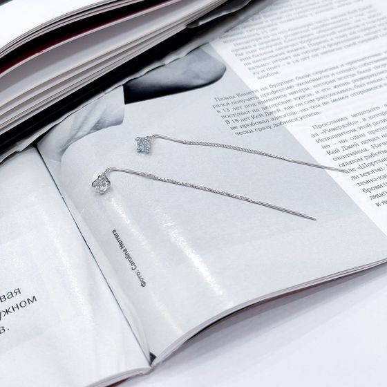 Серебряные серьги с топазом 0.619ct