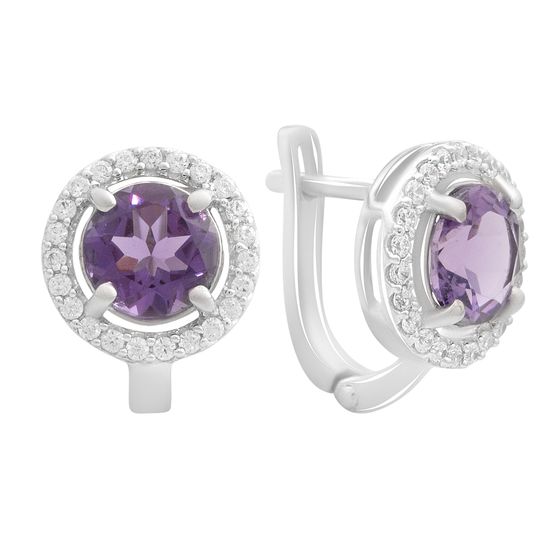 Silver earrings with amethyst 4.166ct