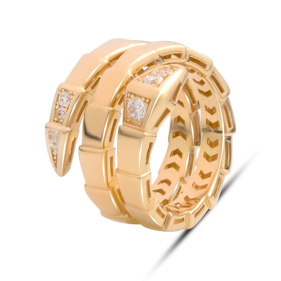 Золотое кольцо с фианитами 0.2ct