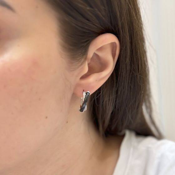 Silver earrings with ceramics